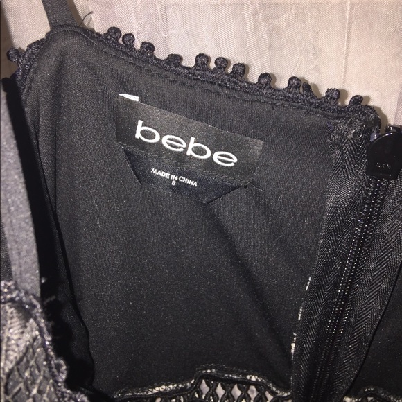 Bebe star lace black and navy mini dress - Picture 5 of 8